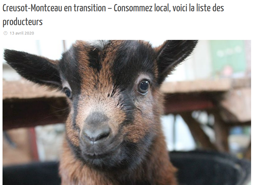 linformateurdebourgogne.com - Creusot-Montceau en transition - Consommez local, voici la liste des producteurs - 13/04/2020