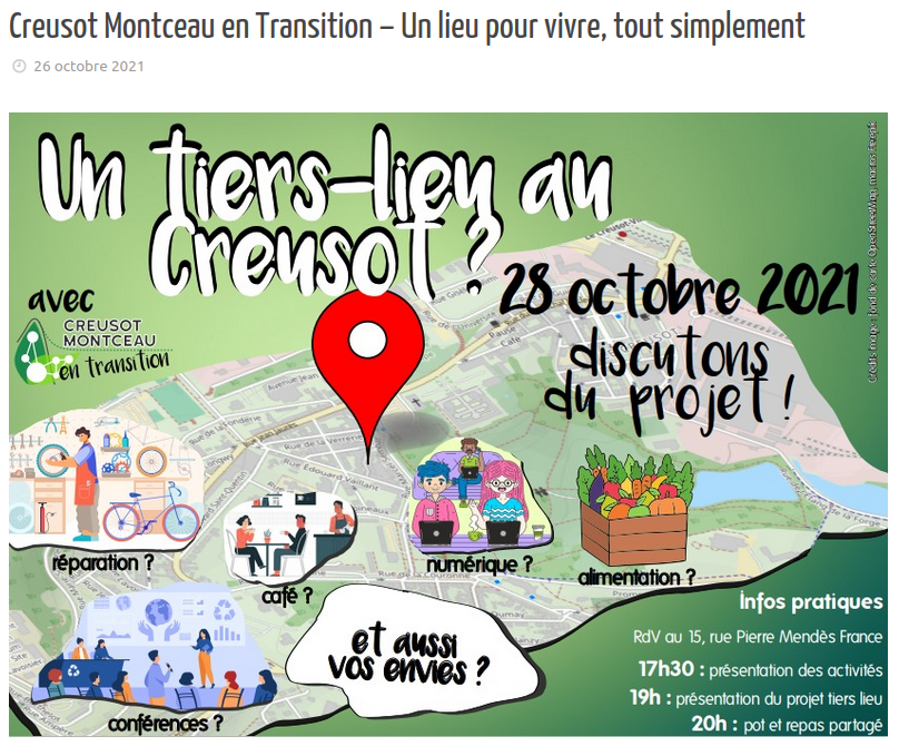 linformateurdebourgogne.com - Creusot Montceau en Transition - Un lieu pour vivre, tout simplement - 26/10/2021