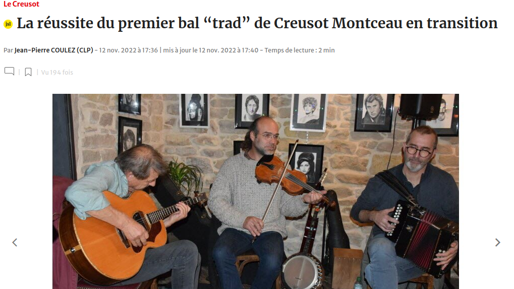 lejsl.com -  La réussite du premier bal "trad" de Creusot Montceau en transition - 12/11/2022